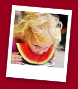 Child eating watermelon